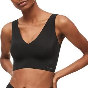 Calvin Klein Invisibles Comfort Lightly Lined Bralette, Black, Size XL 0196